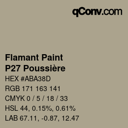 カラーコード: Flamant Paint - P27 Poussière | qconv.com