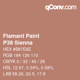 カラーコード: Flamant Paint - P38 Sienna | qconv.com