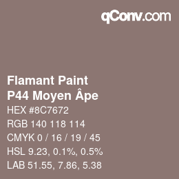 Code couleur: Flamant Paint - P44 Moyen Âpe | qconv.com