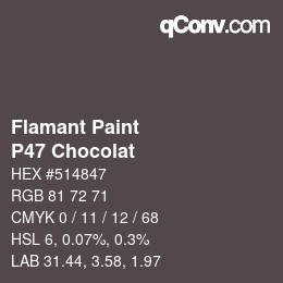 カラーコード: Flamant Paint - P47 Chocolat | qconv.com