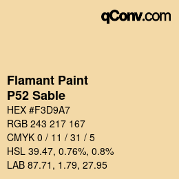 カラーコード: Flamant Paint - P52 Sable | qconv.com