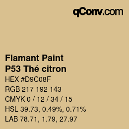 Código de color: Flamant Paint - P53 Thé citron | qconv.com