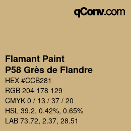 Código de color: Flamant Paint - P58 Grès de Flandre | qconv.com