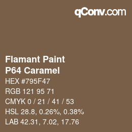 カラーコード: Flamant Paint - P64 Caramel | qconv.com