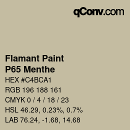 カラーコード: Flamant Paint - P65 Menthe | qconv.com