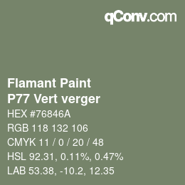 カラーコード: Flamant Paint - P77 Vert verger | qconv.com