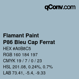 Farbcode: Flamant Paint - P86 Bleu Cap Ferrat | qconv.com