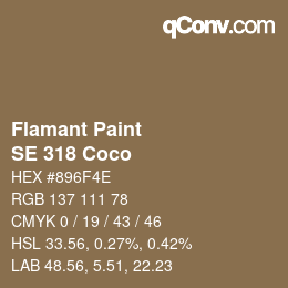 カラーコード: Flamant Paint - SE 318 Coco | qconv.com