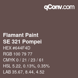 カラーコード: Flamant Paint - SE 321 Pompei | qconv.com