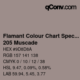 カラーコード: Flamant Colour Chart Special Edition - 205 Muscade | qconv.com