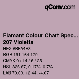 Farbcode: Flamant Colour Chart Special Edition - 207 Violetta | qconv.com