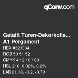 カラーコード: Getalit Türen-Dekorkollektion Uni - A1 Pergament | qconv.com