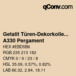 Farbcode: Getalit Türen-Dekorkollektion Uni - A330 Pergament | qconv.com