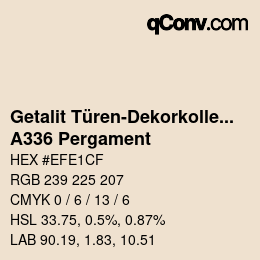 Farbcode: Getalit Türen-Dekorkollektion Uni - A336 Pergament | qconv.com