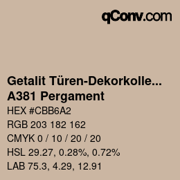 Farbcode: Getalit Türen-Dekorkollektion Uni - A381 Pergament | qconv.com