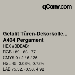 Color code: Getalit Türen-Dekorkollektion Uni - A404 Pergament | qconv.com