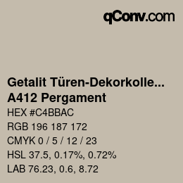 Farbcode: Getalit Türen-Dekorkollektion Uni - A412 Pergament | qconv.com