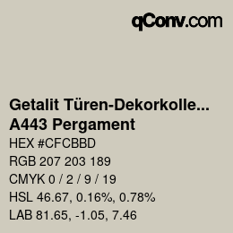 Farbcode: Getalit Türen-Dekorkollektion Uni - A443 Pergament | qconv.com