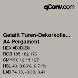 カラーコード: Getalit Türen-Dekorkollektion Uni - A4 Pergament | qconv.com