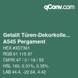 カラーコード: Getalit Türen-Dekorkollektion Uni - A545 Pergament | qconv.com