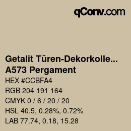 Farbcode: Getalit Türen-Dekorkollektion Uni - A573 Pergament | qconv.com