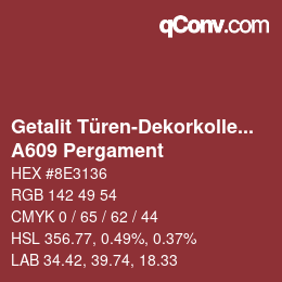 カラーコード: Getalit Türen-Dekorkollektion Uni - A609 Pergament | qconv.com