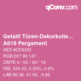 カラーコード: Getalit Türen-Dekorkollektion Uni - A619 Pergament | qconv.com