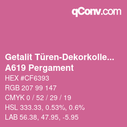 カラーコード: Getalit Türen-Dekorkollektion Uni - A619 Pergament | qconv.com