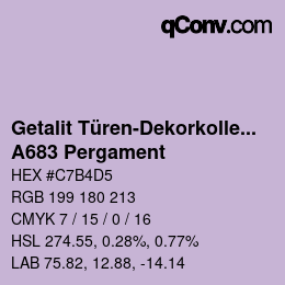 Farbcode: Getalit Türen-Dekorkollektion Uni - A683 Pergament | qconv.com