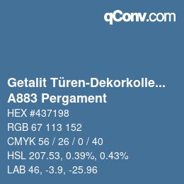 カラーコード: Getalit Türen-Dekorkollektion Uni - A883 Pergament | qconv.com