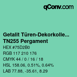 Color code: Getalit Türen-Dekorkollektion Uni - TN255 Pergament | qconv.com