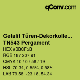 Farbcode: Getalit Türen-Dekorkollektion Uni - TN543 Pergament | qconv.com