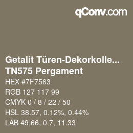 カラーコード: Getalit Türen-Dekorkollektion Uni - TN575 Pergament | qconv.com