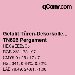 Code couleur: Getalit Türen-Dekorkollektion Uni - TN626 Pergament | qconv.com