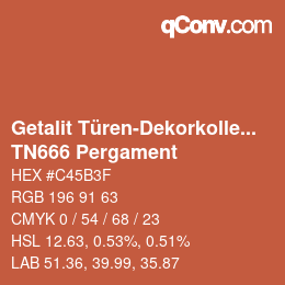 Código de color: Getalit Türen-Dekorkollektion Uni - TN666 Pergament | qconv.com