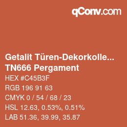 Código de color: Getalit Türen-Dekorkollektion Uni - TN666 Pergament | qconv.com