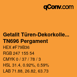 Code couleur: Getalit Türen-Dekorkollektion Uni - TN696 Pergament | qconv.com