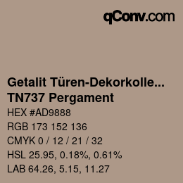 Código de color: Getalit Türen-Dekorkollektion Uni - TN737 Pergament | qconv.com