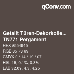 Code couleur: Getalit Türen-Dekorkollektion Uni - TN771 Pergament | qconv.com