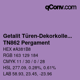 Code couleur: Getalit Türen-Dekorkollektion Uni - TN862 Pergament | qconv.com