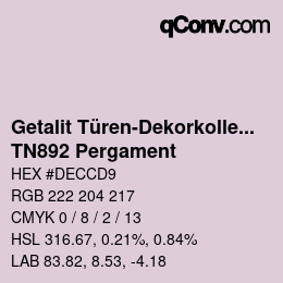 Farbcode: Getalit Türen-Dekorkollektion Uni - TN892 Pergament | qconv.com