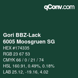 Farbcode: Gori BBZ-Lack - 6005 Moosgruen SG | qconv.com