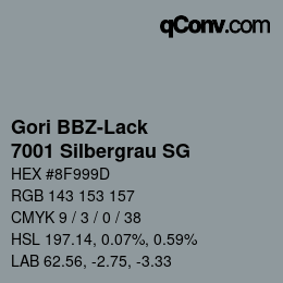 カラーコード: Gori BBZ-Lack - 7001 Silbergrau SG | qconv.com