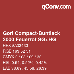 カラーコード: Gori Compact-Buntlack - 3000 Feuerrot SG+HG | qconv.com