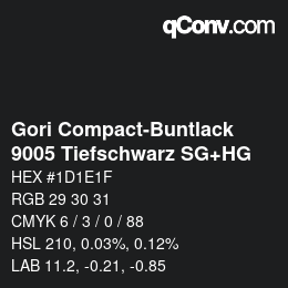 Farbcode: Gori Compact-Buntlack - 9005 Tiefschwarz SG+HG | qconv.com