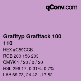 カラーコード: Grafityp Grafitack 100 - 110 | qconv.com