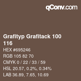 カラーコード: Grafityp Grafitack 100 - 116 | qconv.com