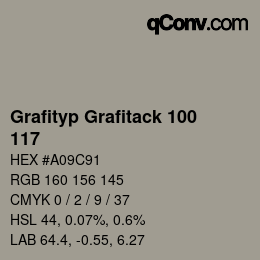 カラーコード: Grafityp Grafitack 100 - 117 | qconv.com