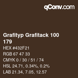 カラーコード: Grafityp Grafitack 100 - 179 | qconv.com