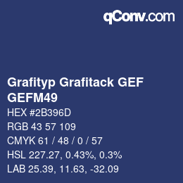 カラーコード: Grafityp Grafitack GEF - GEFM49 | qconv.com